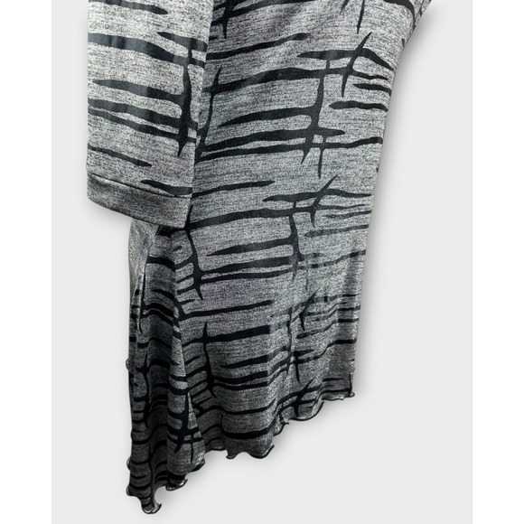 Joseph Ribkoff Silver Metallic Black Abstract Art Tunic Top Women's Size 10 - Picture 4 of 14